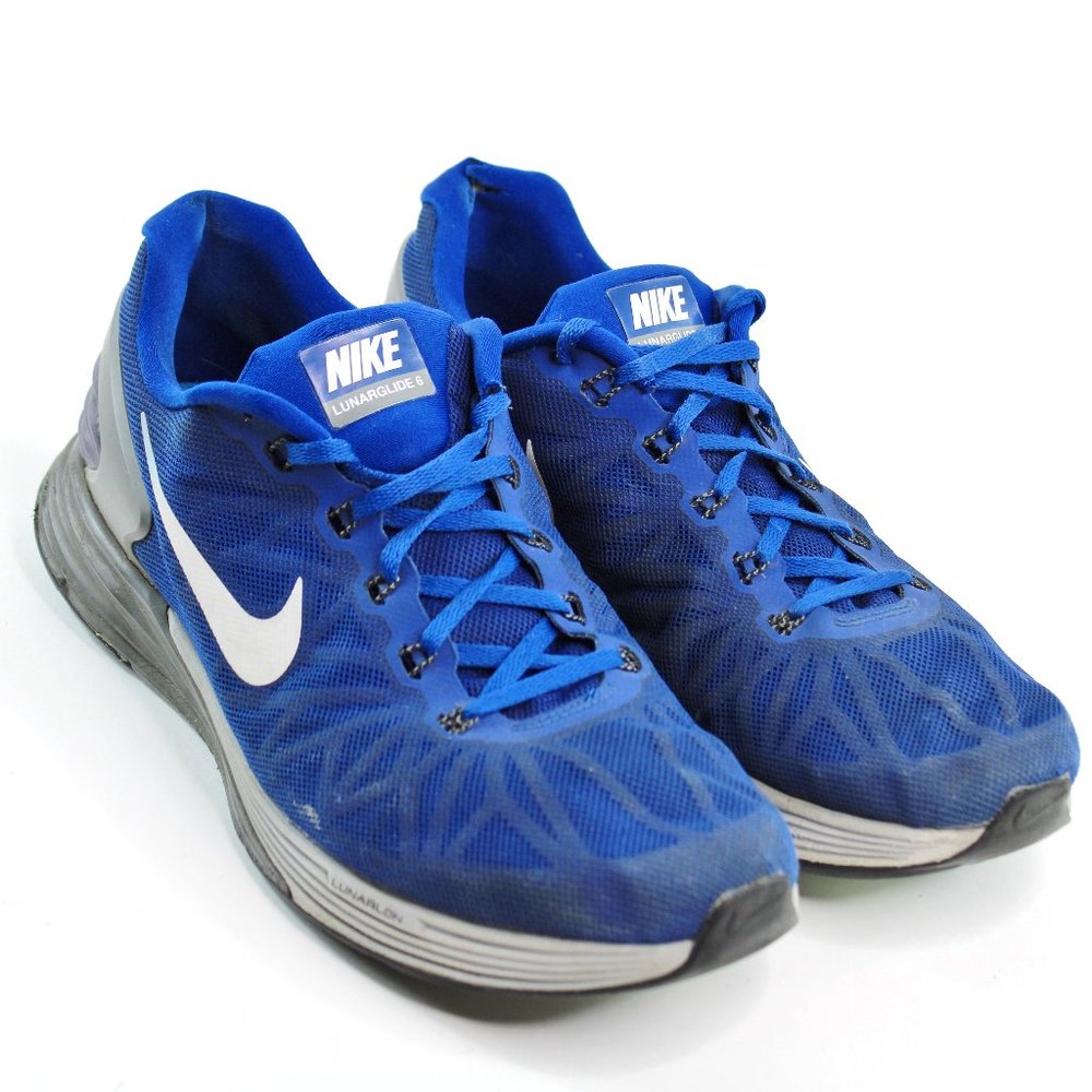 Nike Lunarglide 6 Men's Size 11 Blue Gray Running Sneaker Shoes - 654433-420 EUC